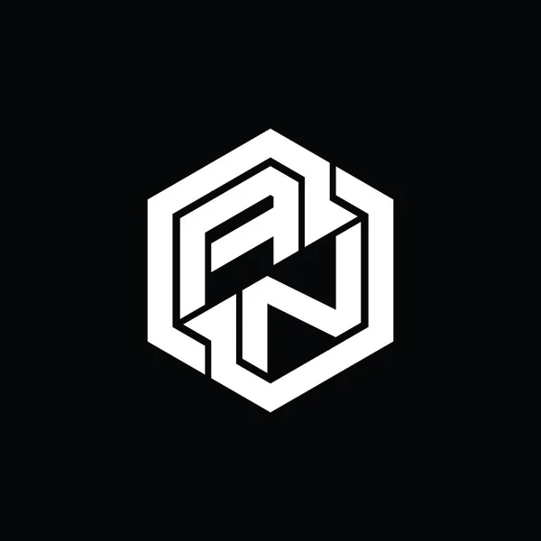 Altıgen Geometrik Şekil Tasarım Şablonlu Bir Logo Monogramı — Stok fotoğraf