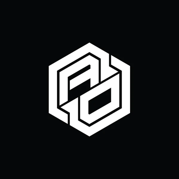 Логограмма Игры Геометрической Формой Шестиугольника — стоковое фото