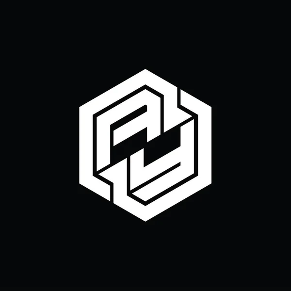 Ігри Монограмою Логотипу Шаблоном Дизайну Геометричної Форми Шестикутника — стокове фото