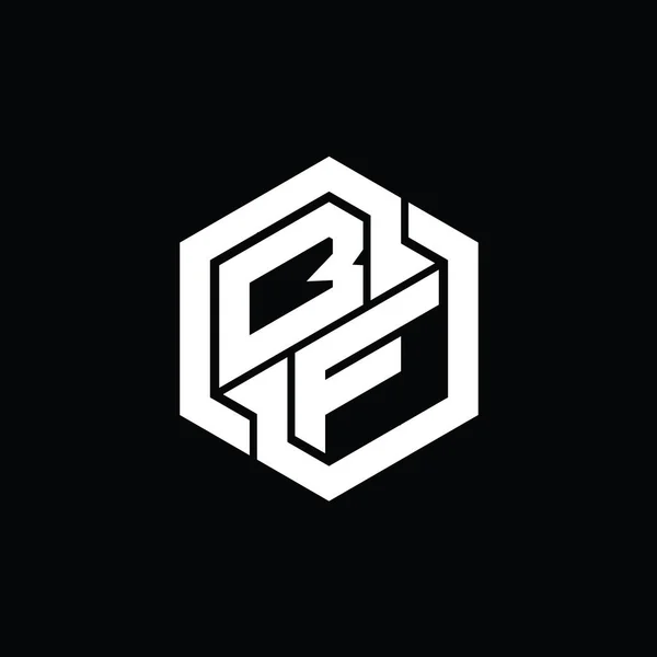 Logo Monogram Hraní Šestiúhelník Geometrický Tvar Design Šablony — Stock fotografie