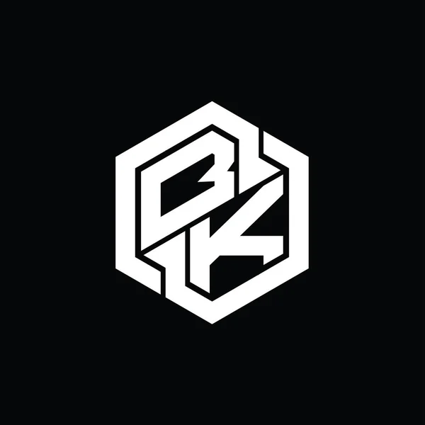 육각형의 기하학적 템플릿을 Logo Monogram — 스톡 사진