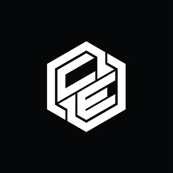 Логотип Игры Монограмма Шестиугольник Геометрической Формы Шаблон — стоковое фото