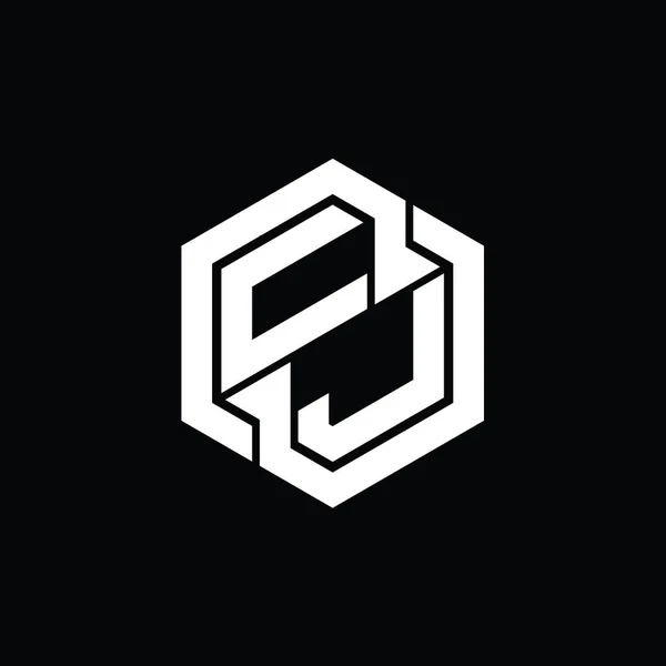 Логограмма Игры Геометрической Формы Шестиугольника Шаблон — стоковое фото