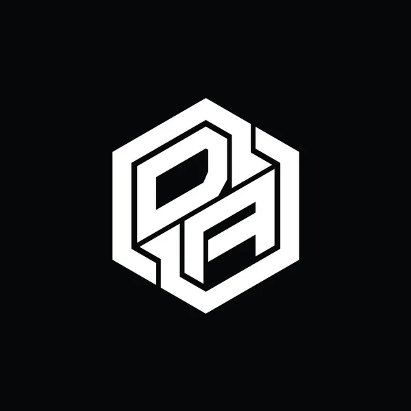 DA Logo monogram gaming with hexagon geometric shape design template