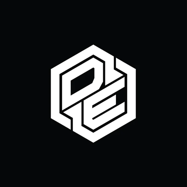 Монограма Logo Шаблоном Геометричного Дизайну Шестикутника — стокове фото