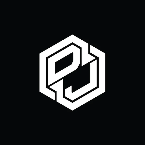 Logo Monogram Gaming Hexagon Geometric Shape Design Template — Stock Photo, Image