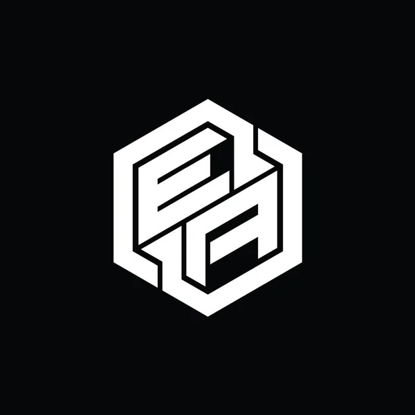 Logo Monogramma Gioco Con Modello Design Geometrico Esagonale — Foto Stock