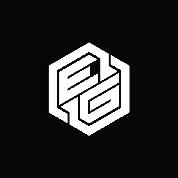 Ego Logo Παιχνίδι Μονόγραμμα Εξάγωνο Γεωμετρικό Σχήμα Πρότυπο Σχεδιασμού — Φωτογραφία Αρχείου