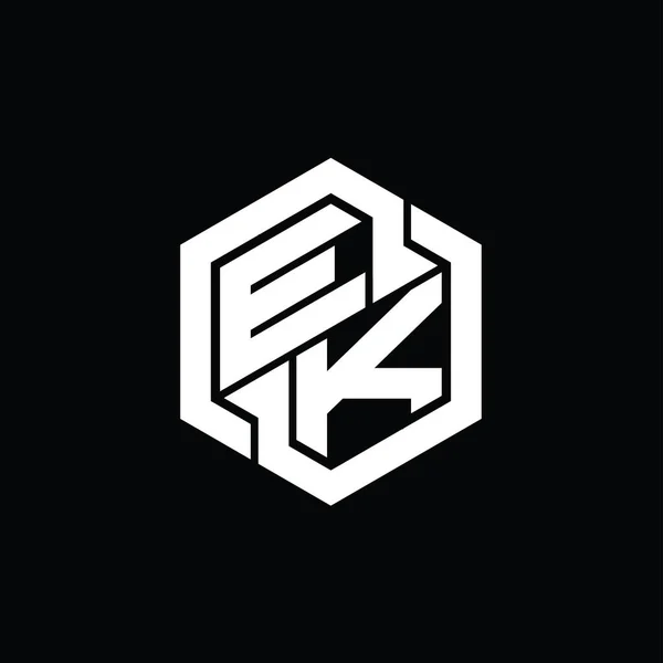 Logo Monogram Gaming Met Zeshoek Geometrische Vorm Design Template — Stockfoto