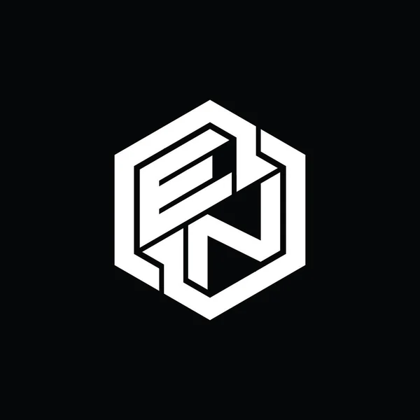 Logo Monogram Gaming Hexagon Geometric Shape Template — стоковое фото