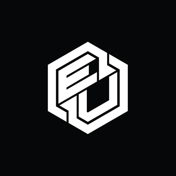 Logo Monogram Gaming Hexagon Геометричний Дизайн Форми Шаблон — стокове фото