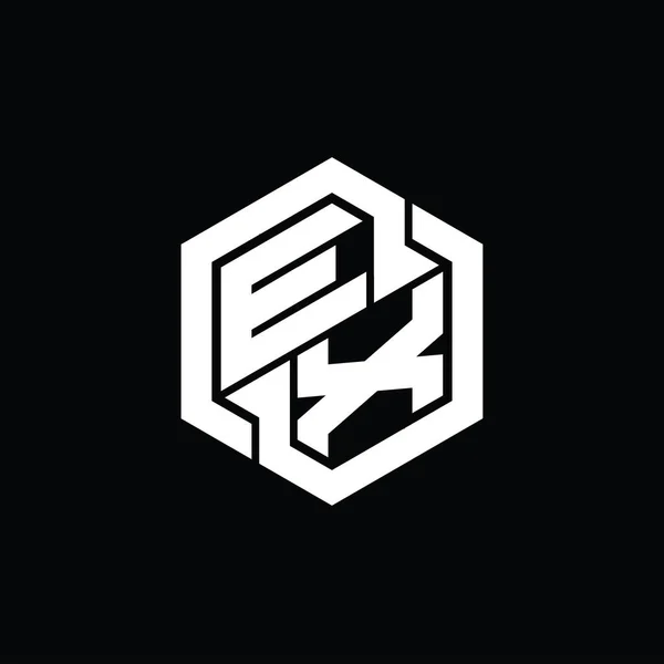 EX Logo monogram gaming with hexagon geometric shape design template