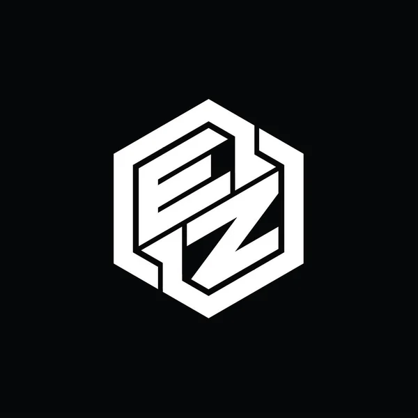 Игры Монограмме Logo Геометрическим Шаблоном Формы Шестиугольника — стоковое фото