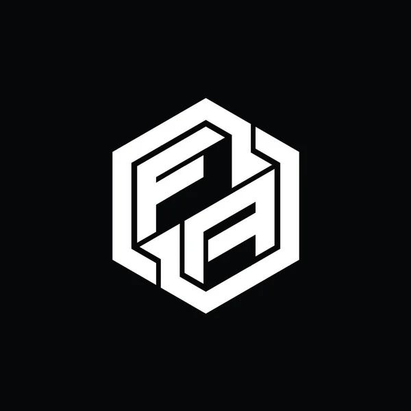 FA Logo monogram gaming with hexagon geometric shape design template