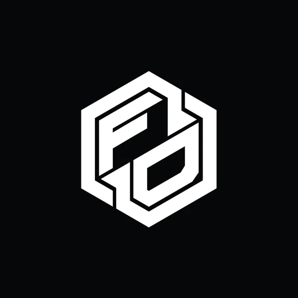 Logomonogram Med Formmodell Sekskantens Geometriske Form – stockfoto