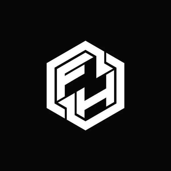 Λογότυπο Παιχνίδι Μονόγραμμα Εξάγωνο Γεωμετρικό Σχήμα Πρότυπο Σχεδιασμού — Φωτογραφία Αρχείου
