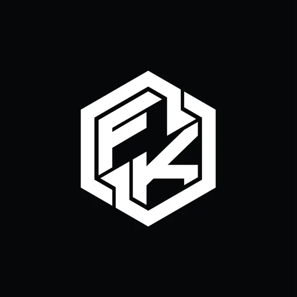 Logo Monogram Játék Hatszög Geometriai Forma Tervezési Sablonnal — Stock Fotó