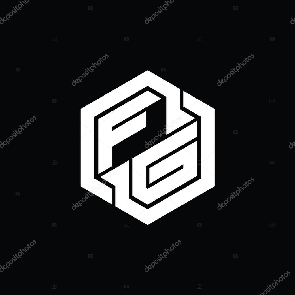 FG Logo monogram gaming with hexagon geometric shape design template