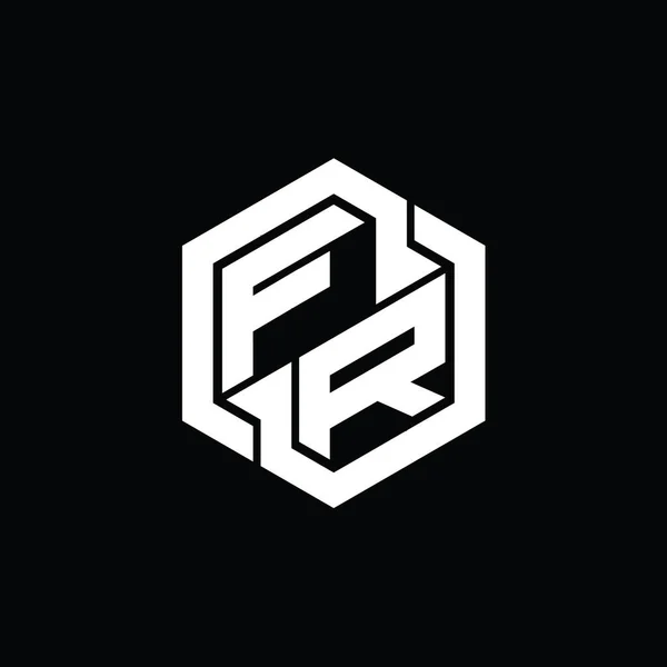 Logo Monogram Ігри Шестикутним Шаблоном Дизайну Геометричної Форми — стокове фото