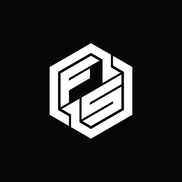 Logo Monogramspill Med Sekskantens Geometriske Formmodell – stockfoto