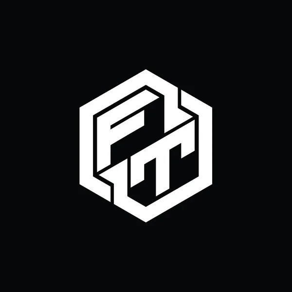 FT Logo monogram gaming with hexagon geometric shape design template