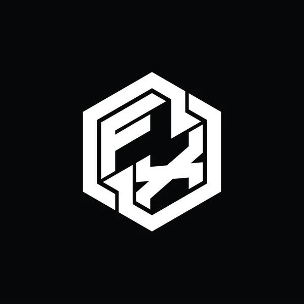 FX Logo monogram gaming with hexagon geometric shape design template