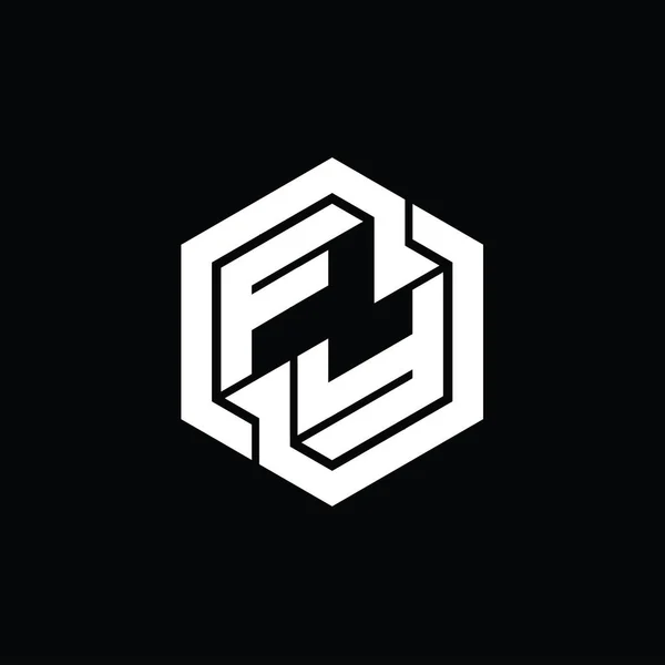 FY Logo monogram gaming with hexagon geometric shape design template