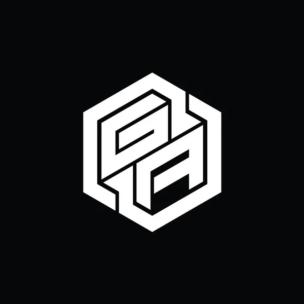 Logo Monogram Hraní Šestiúhelník Geometrický Tvar Design Šablony — Stock fotografie