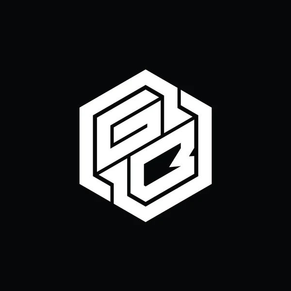 Logo Monogram Gaming Hexagon Geometric Shape Design Template — 图库照片