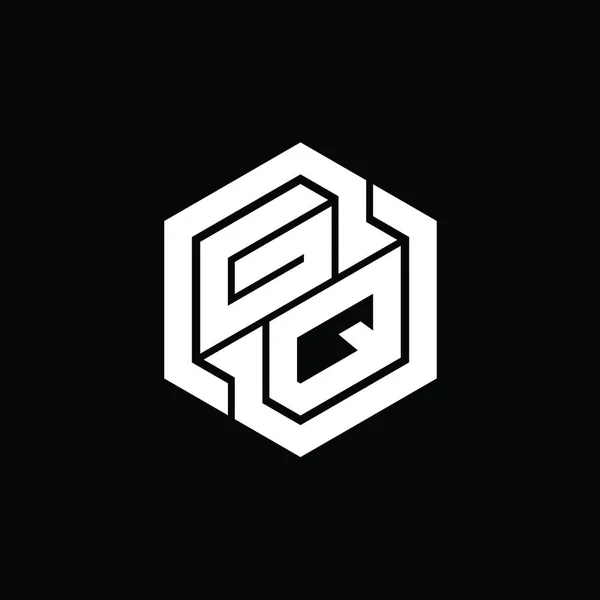 Игры Монограмме Logo Геометрическим Шаблоном Формы Шестиугольника — стоковое фото