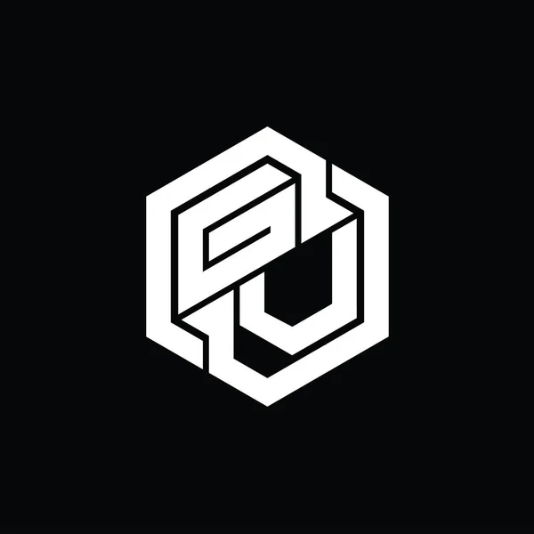 Логотип Монограми Ігри Шестикутником Геометричної Форми Шаблон Дизайну — стокове фото