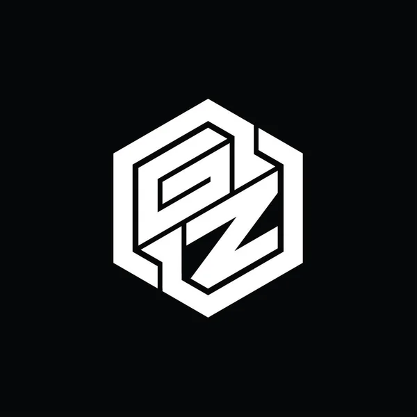 Logo Monogram Spilling Med Dimensjoneringsmal Sekskantform – stockfoto