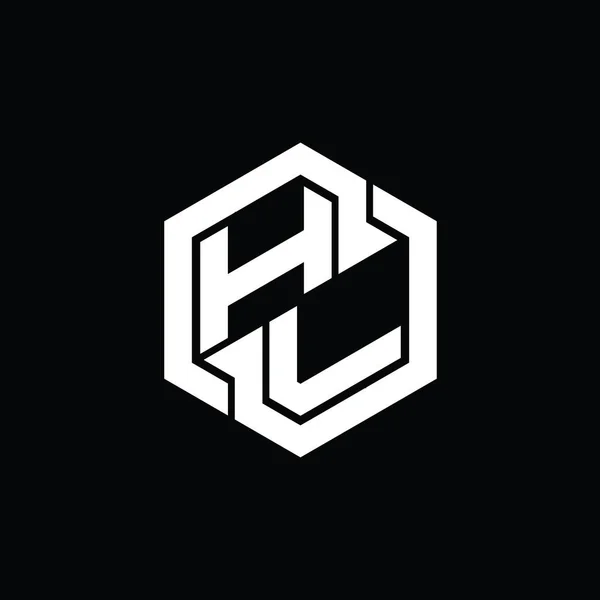 HL Logo monogram gaming with hexagon geometric shape design template
