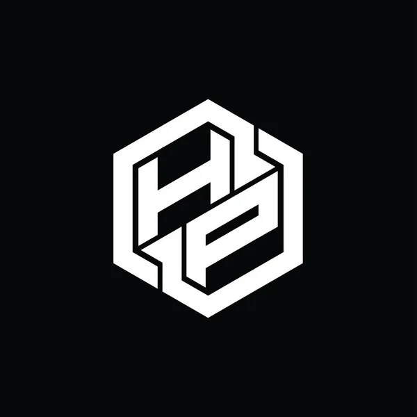 Logo Jeu Monogramme Avec Hexagone Modèle Conception Forme Géométrique — Photo