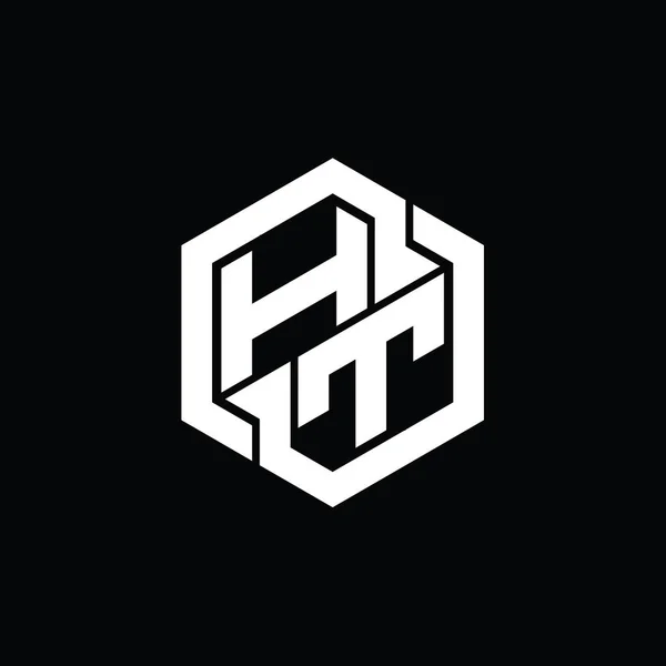 Logo Παιχνίδι Μονόγραμμα Εξάγωνο Γεωμετρικό Σχήμα Πρότυπο Σχεδιασμού — Φωτογραφία Αρχείου