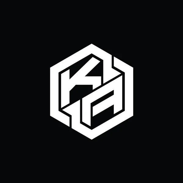 Logo Monogramma Gioco Con Forma Geometrica Esagonale Modello Design — Foto Stock