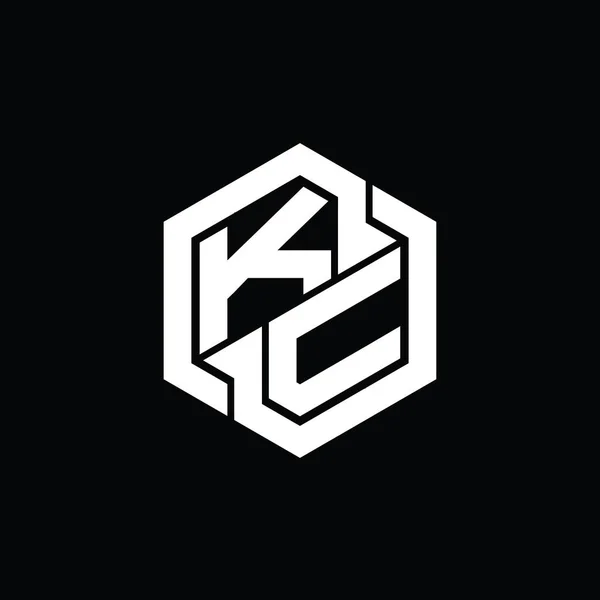 KC Logo monogram gaming with hexagon geometric shape design template