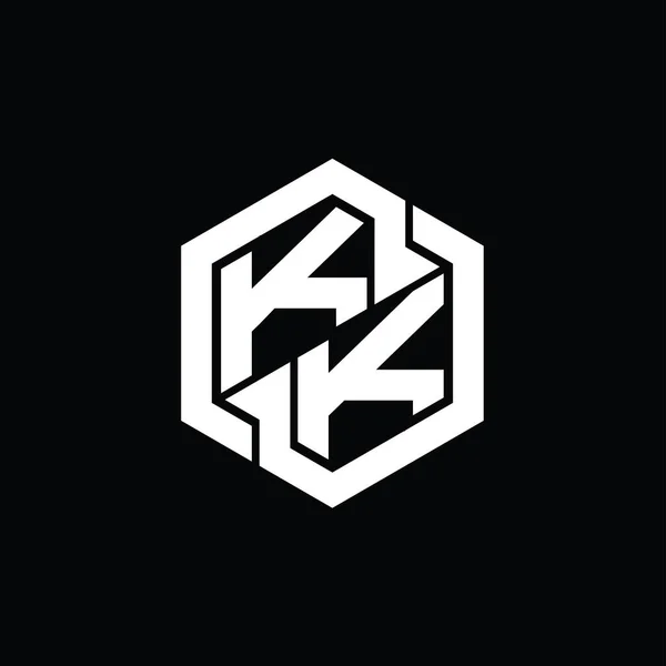 Logo Monogram Oyunu Altıgen Geometrik Şekil Tasarım Şablonu — Stok fotoğraf