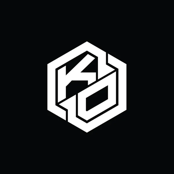 Logo Monogramma Gioco Con Esagono Modello Forma Geometrica — Foto Stock