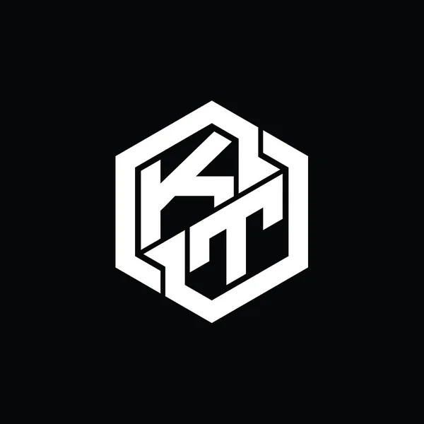 Logo Monogram Gaming Hexagon Геометричний Дизайн Шаблону — стокове фото