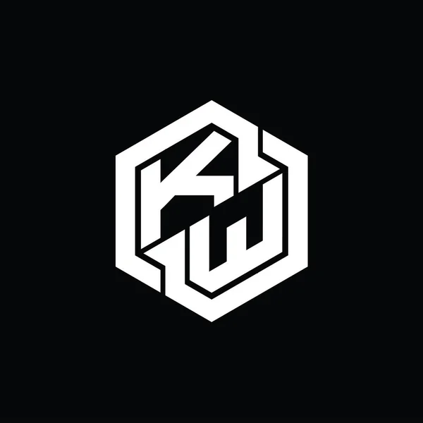 KW Logo monogram gaming with hexagon geometric shape design template