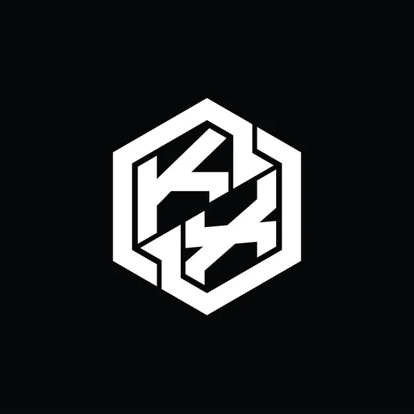 Monogram Spel Med Hexagon Geometrisk Form Design Mall — Stockfoto