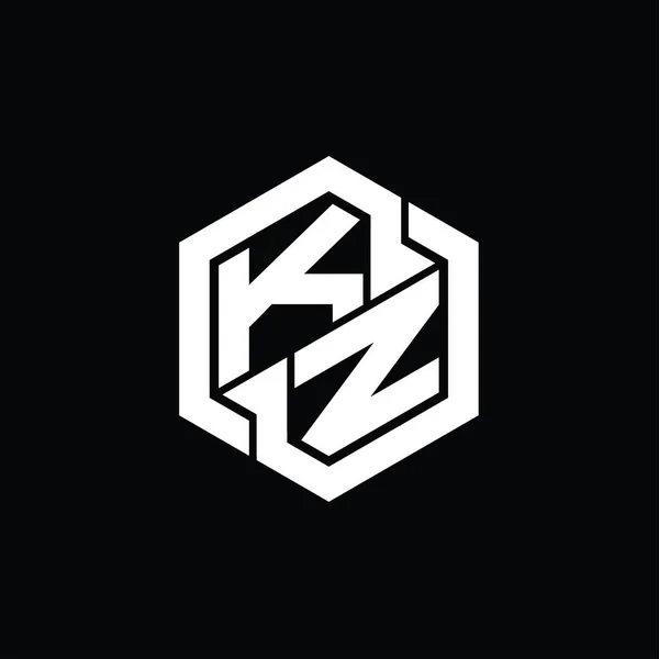 KZ Logo monogram gaming with hexagon geometric shape design template