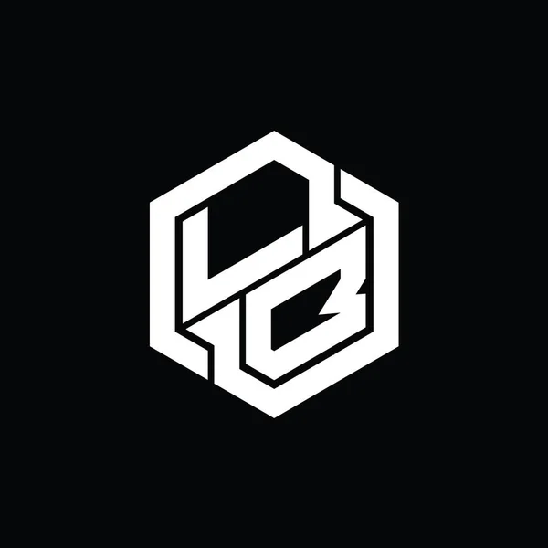 Logo Monogram Játék Hatszög Geometriai Alakú Design Sablonnal — Stock Fotó