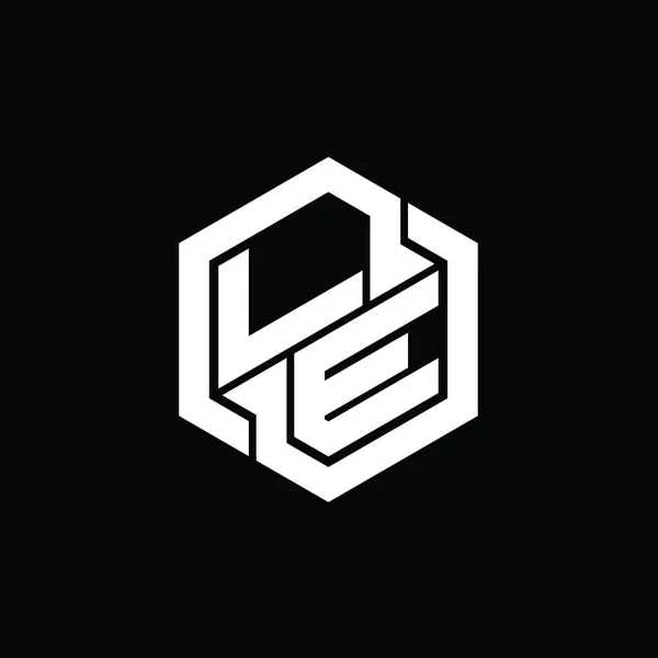 Logo Monogram Spilling Med Sekskantens Geometriske Formmodell – stockfoto