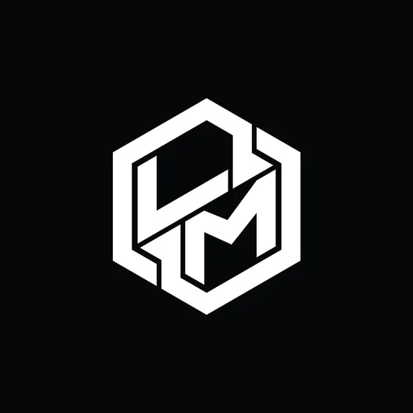 Logo Monogram Gaming Шестикутником Геометричної Форми Шаблон — стокове фото