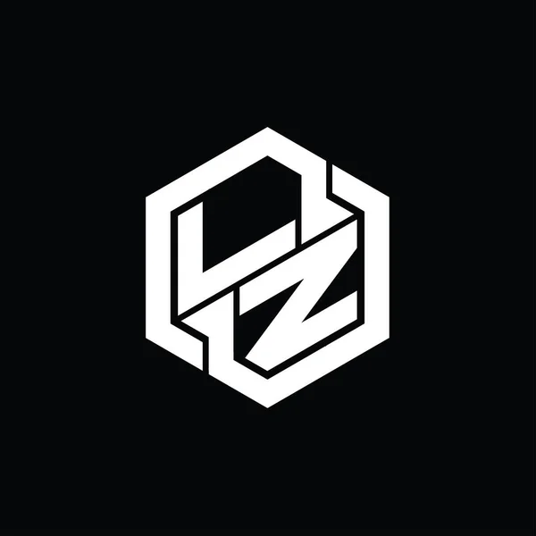 Логотип Монограма Гри Шестикутним Шаблоном Дизайну Геометричної Форми — стокове фото