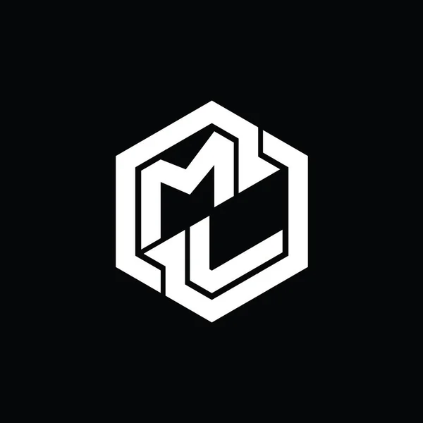 Logotipo Monograma Jogos Com Hexágono Modelo Design Forma Geométrica — Fotografia de Stock