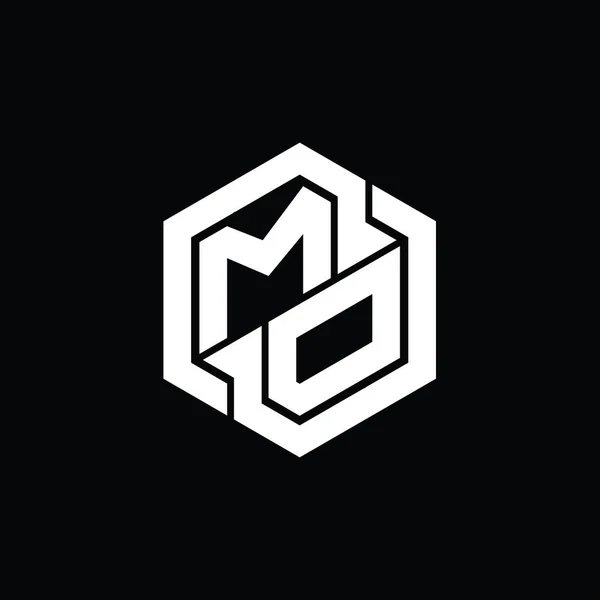 Logo Monogram Hry Šestiúhelník Geometrický Tvar Design Šablony — Stock fotografie