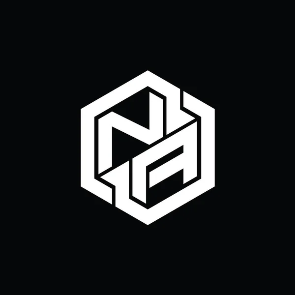 Nago Logo Monogram Playing Hexagon Geometry Shape Design Template — 스톡 사진